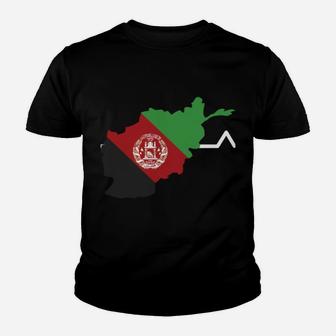 Afghan Flag Country Map Outline Heartbeat Afghanistan Sweatshirt Youth T-shirt | Crazezy