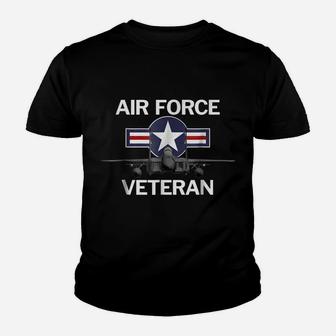 Air Force Veteran With Vintage Roundel And F15 Jet Youth T-shirt | Crazezy DE