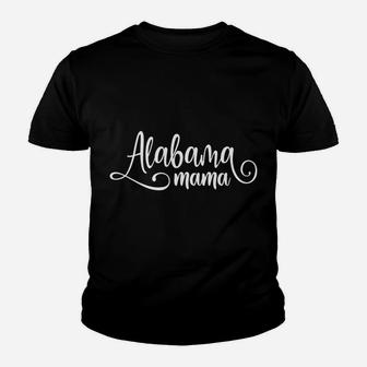 Alabama Mama Cute Fancy White Script Design Bama Mom Mother Sweatshirt Youth T-shirt | Crazezy CA