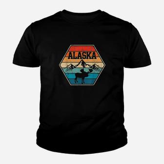 Alaska Usa Mountain Hiking Vintage Retro Gift Youth T-shirt | Crazezy