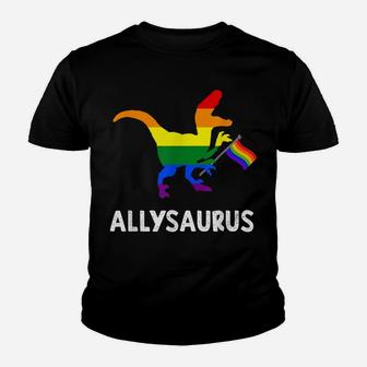Allysaurus Trans Ally T Rex Dinosaur Gay Pride Parade Lgbt Youth T-shirt | Crazezy DE