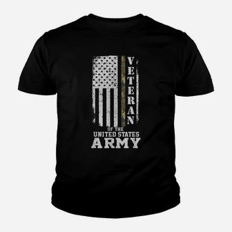 American Flag Camo Proud Us Army Veteran, US Army Youth T-shirt | Crazezy