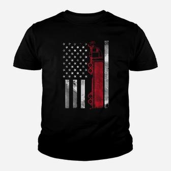 American Flag Semi Truck 18 Wheeler Us Trucker Driver Gift Youth T-shirt | Crazezy