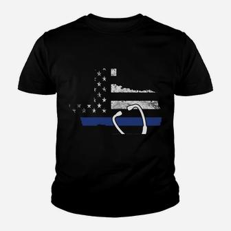 American Flag Texas With Police Thin Blue Line Nurse Rn Lvn Sweatshirt Youth T-shirt | Crazezy