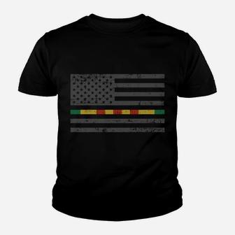 American Flag With Vietnam Ribbon Stripe For Vietnam Veteran Sweatshirt Youth T-shirt | Crazezy