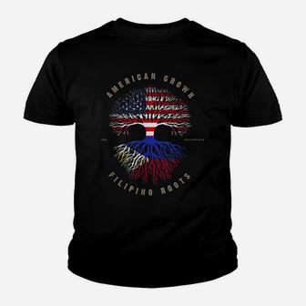 American Grown Filipino Roots Philippines Flag Youth T-shirt | Crazezy DE