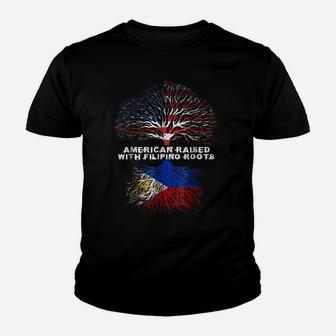 American Raised With Filipino Roots Philippines Youth T-shirt | Crazezy CA