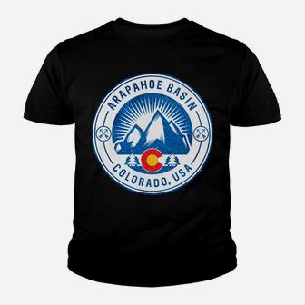 Arapahoe Basin Colorado Flag Rocky Mountain Home Youth T-shirt | Crazezy