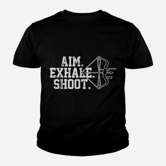 Archery - Aim Exhale Shoot Bow Hunting Archer Gift Youth T-shirt | Crazezy AU