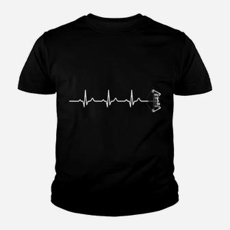 Archery Heartbeat With Bow Hunting Image Gift For Archer Youth T-shirt | Crazezy