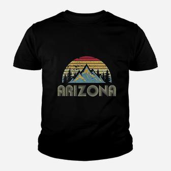 Arizona Retro Vintage Mountains Nature Hiking Youth T-shirt | Crazezy