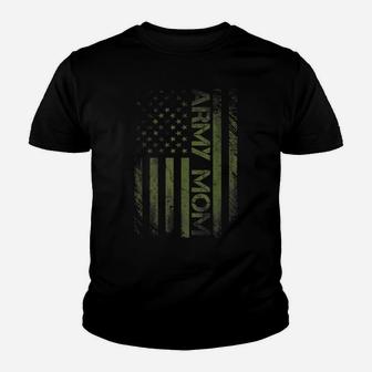 Army Mom American Flag Pride Military Mother's Day Youth T-shirt | Crazezy UK