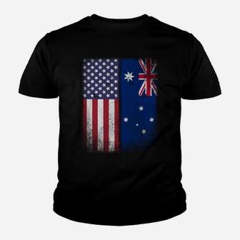 Australian American Flag Australia Usa Sweatshirt Youth T-shirt | Crazezy