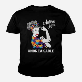 Autism Mom Unbreakable World Autism Awareness Day Best Gift Youth T-shirt | Crazezy