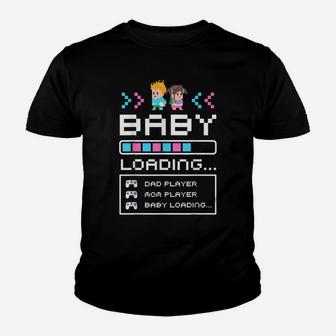 Baby Loading Gamer Shirt Cute Mom Dad Pregnancy Announcement Youth T-shirt | Crazezy UK