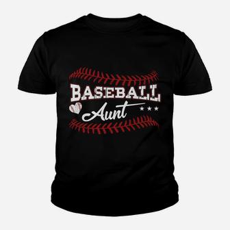 Baseball Aunt Softball Aunt Funny Gift For Mothers Day Tee Youth T-shirt | Crazezy