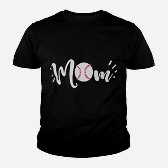 Baseball Mom Funny Cute Fun Sport Mama Youth T-shirt | Crazezy