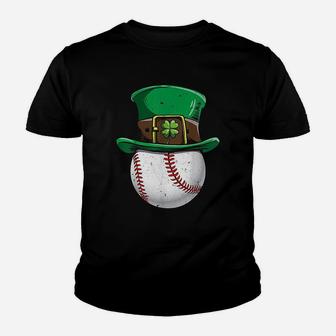 Baseball St Patricks Day Boys Men Ball Leprechaun Catcher Youth T-shirt | Crazezy CA