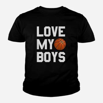 Basketball Dad Mom Funny Gift Love My Boys Youth T-shirt | Crazezy