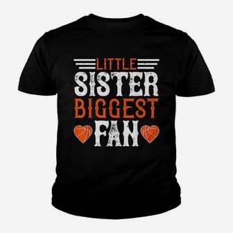 Basketball Lover Little Sister Biggest Fan Youth T-shirt | Crazezy