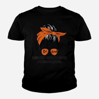 Be Kind We Wear Orange For Unity Day Orange Messy Bun Youth T-shirt | Crazezy DE