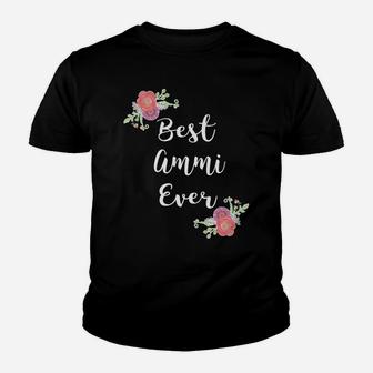 Best Ammi Ever Shirt - Pink Flowers Floral Urdu Mom Youth T-shirt | Crazezy