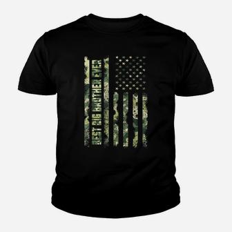 Best Big Brother Ever American Flag Camo Tshirt Fathers Day Youth T-shirt | Crazezy DE