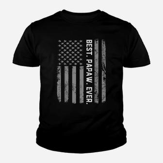 Best Papaw Ever Vintage American Flag T Shirt Youth T-shirt | Crazezy UK