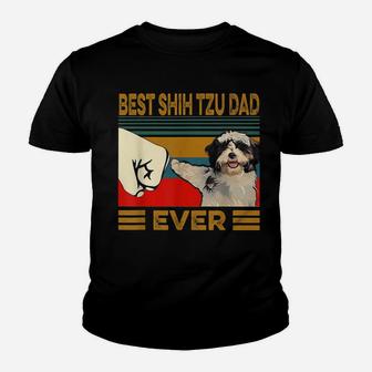 Best Shih Tzu Dad Ever Retro Vintage Youth T-shirt | Crazezy AU