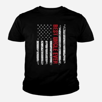Best Uncle Ever American Flag Tshirt Gift For Uncle Youth T-shirt | Crazezy UK
