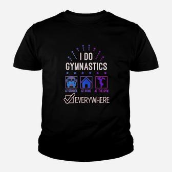 Big Girls I Do Gymnastics Everywhere Fitted Youth T-shirt | Crazezy CA