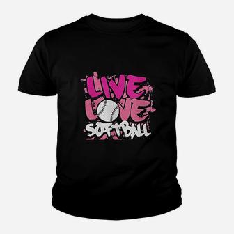 Big Girls' Live Love Softball Fitted Youth T-shirt | Crazezy CA