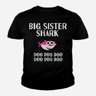 Big Sister Shark Doo Doo Christmas Gift Matching Family Youth T-shirt | Crazezy