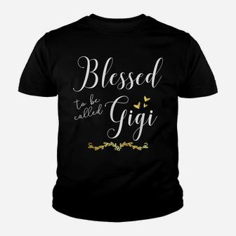 Blessed To Be Called Gigi Grandma Women Christmas Gift Papa Youth T-shirt | Crazezy