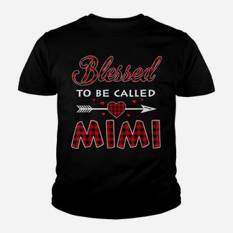 Blessed To Be Called Mimi -Buffalo Plaid Grandma Christmas Youth T-shirt | Crazezy CA
