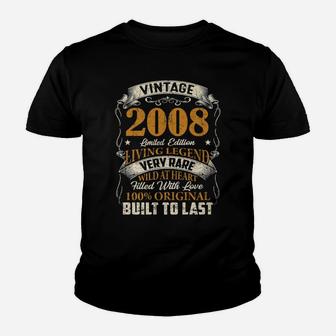 Born In January 2008 Vintage 14Th Birthday 14 Years Old Youth T-shirt | Crazezy