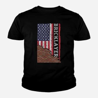 Brick Mason Bricklayer Masonry Dad Us Flag Construction Gift Sweatshirt Youth T-shirt | Crazezy