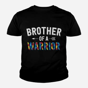 Brother Of A Warrior Family Bro World Autism Awareness Day Youth T-shirt | Crazezy