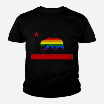 California Bear Pride Lgbt Gay Pride Rainbow Flag Sweatshirt Youth T-shirt | Crazezy