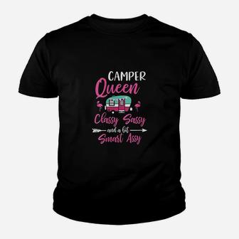 Camper Queen Classy Sassy Smart Assy Camping Rv Gift Youth T-shirt | Crazezy DE