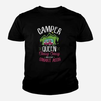 Camper Queen Classy Sassy Smart Assy Camping Rv Gift Youth T-shirt | Crazezy AU