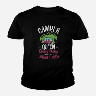 Camper Queen Classy Sassy Smart Assy Camping Rv Youth T-shirt | Crazezy DE