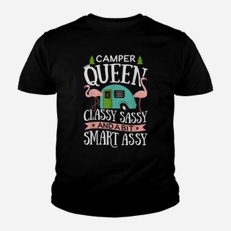Camper Queen Classy Sassy Smart Assy T Shirt Camping RV Gift Youth T-shirt | Crazezy