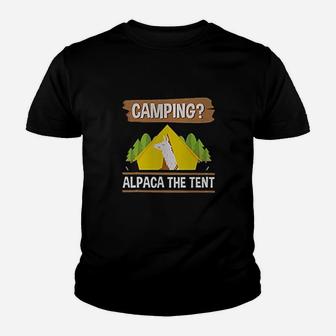 Camping Alpaca The Tent Funny Camper Gifts Youth T-shirt | Crazezy UK