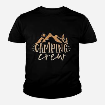 Camping Crew Mountain Graphic Mountain Hiking Youth T-shirt | Crazezy