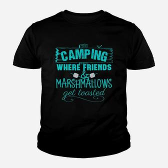 Camping Where Friends And Marshmallows Get Toasted Youth T-shirt | Crazezy