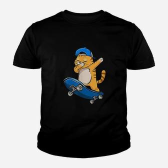 Cat Dab Dabbing Lover Loves Hat Skateboard Lovers Youth T-shirt | Crazezy UK