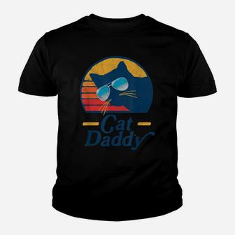 Cat Daddy Vintage 80S Style Cat Retro Sunglasses Distressed Youth T-shirt | Crazezy