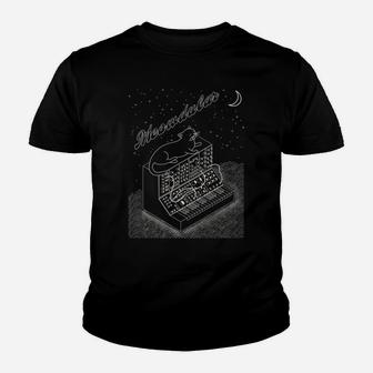 Cat On Modular Synth Funny Synthesizer Youth T-shirt | Crazezy UK