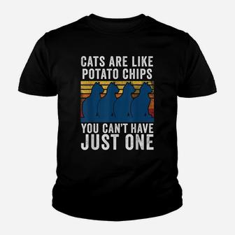 Cat Shirt Funny Cats Are Like Potato Chips Youth T-shirt | Crazezy UK